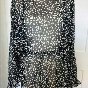 Banana Republic Black and White Polka Dot Blouse